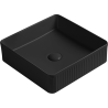 Mexen Grovo grooved countertop washbasin 37 x 37 cm, black matte - 22303785