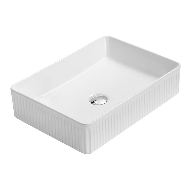 Mexen Grovo countertop fluted washbasin 51 x 37 cm, white - 22305100