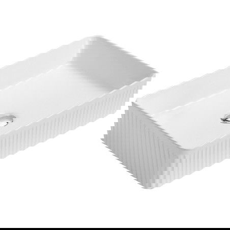 Mexen Grovo countertop fluted washbasin 51 x 37 cm, white - 22305100