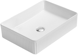 Mexen Grovo countertop washbasin fluted 51 x 37 cm, white - 22305100
