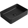 Mexen Grovo countertop ribbed washbasin 51 x 37 cm, matte black - 22305185