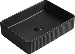 Mexen Grovo countertop washbasin fluted 51 x 37 cm, black matte - 22305185