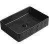 Mexen Grovo countertop sink ribbed 50 x 34 cm, black matte - 22305085