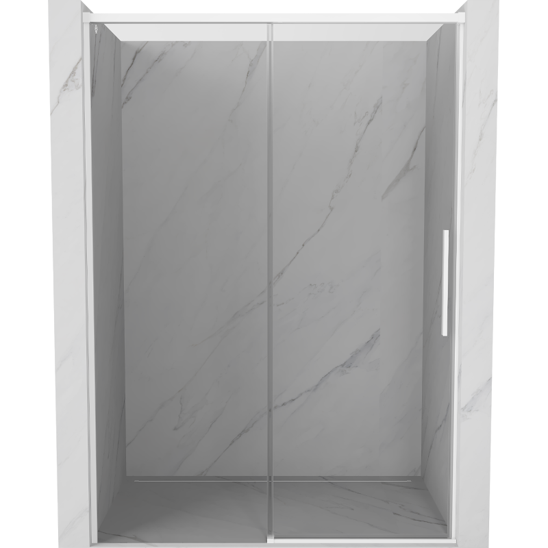 Mexen Rox sliding shower door 140 cm, transparent, white - 8C2-140-000-20-00
