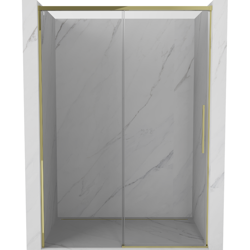 Mexen Rox 140 cm Sliding Shower Door, Transparent, Gold - 8C2-140-000-50-00