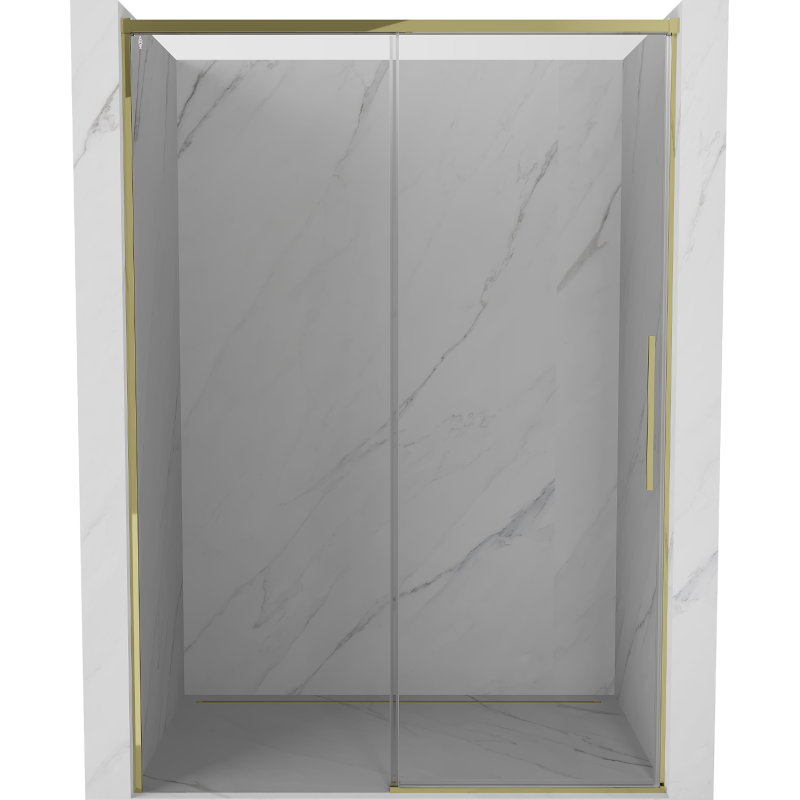 Mexen Rox sliding shower door 140 cm, transparent, gold - 8C2-140-000-50-00