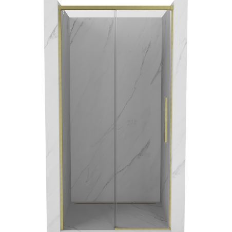 Mexen Rox sliding shower door 100 cm, transparent, brushed gold - 8C2-100-000-55-00