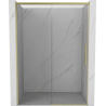 Mexen Rox 150 cm Sliding Shower Door, Transparent, Brushed Gold - 8C2-150-000-55-00