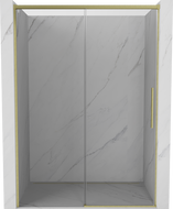 Mexen Rox 150 cm Sliding Shower Door, Transparent, Brushed Gold - 8C2-150-000-55-00