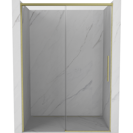 Mexen Rox sliding shower door 155 cm, transparent, brushed gold - 8C2-155-000-55-00