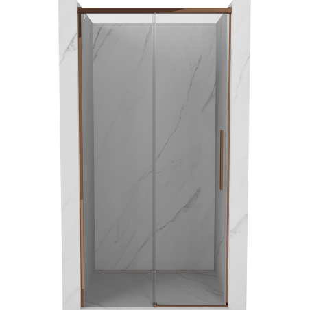 Mexen Rox sliding shower door 130 cm, transparent, pink gold - 8C2-130-000-60-00