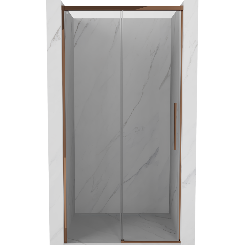 Mexen Rox sliding shower door 135 cm, transparent, rose gold - 8C2-135-000-60-00