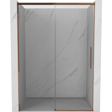 Mexen Rox sliding shower door 140 cm, transparent, rose gold - 8C2-140-000-60-00