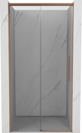 Mexen Rox sliding shower doors 130 cm, transparent, brushed copper - 8C2-130-000-65-00