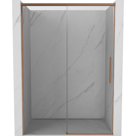 Mexen Rox 155 cm Sliding Shower Door, Transparent, Brushed Copper - 8C2-155-000-65-00