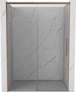 Mexen Rox sliding shower door 155 cm, transparent, brushed copper - 8C2-155-000-65-00