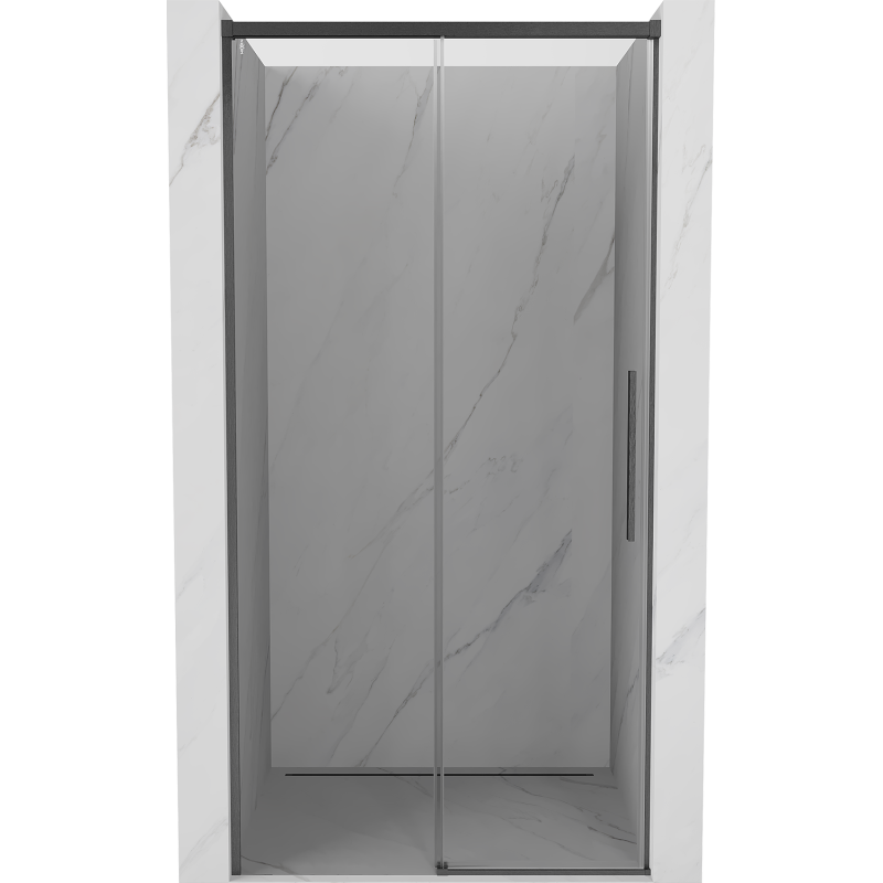 Mexen Rox sliding shower door 115 cm, transparent, gun gray brushed - 8C2-115-000-66-00