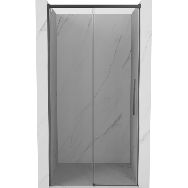 Mexen Rox sliding shower doors 135 cm, transparent, brushed gun gray - 8C2-135-000-66-00