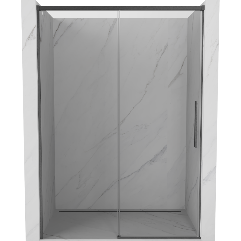 Mexen Rox Sliding Shower Doors 140 cm, Transparent, Brushed Gun Gray - 8C2-140-000-66-00