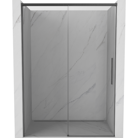 Mexen Rox sliding shower door 145 cm, transparent, brushed gun gray - 8C2-145-000-66-00