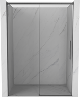 Mexen Rox sliding shower door 155 cm, transparent, brushed gun gray - 8C2-155-000-66-00