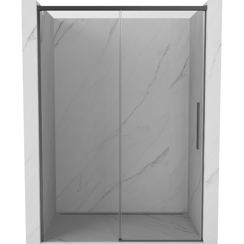 Mexen Rox sliding shower door 160 cm, transparent, brushed gun gray - 8C2-160-000-66-00