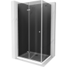 Mexen Lima folding shower cubicle 90 x 80 cm, Graphite, Chrome + shower tray Flat, White - 856-090-080-01-40-4010