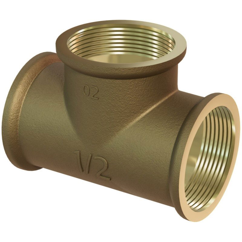Mexen BRASS brass tee 2 FF x 2 FF x 2 FF - W97403-202020