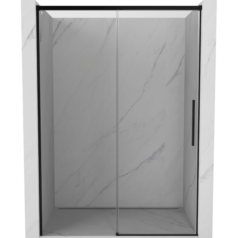 Mexen Rox Sliding Shower Door 145 cm, Transparent, Black - 8C2-145-000-70-00
