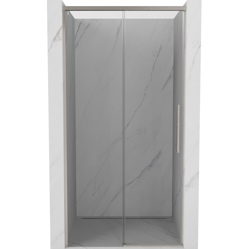Mexen Rox sliding shower door 100 cm, transparent, brushed nickel - 8C2-100-000-97-00