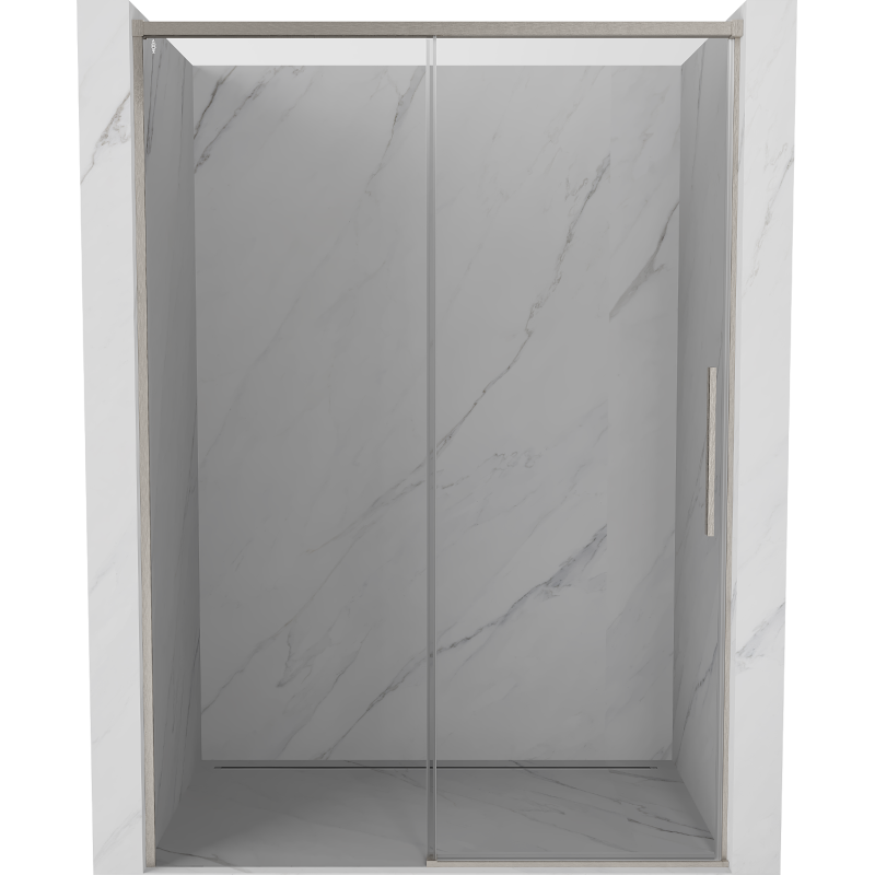 Mexen Rox sliding shower door 140 cm, transparent, brushed nickel - 8C2-140-000-97-00