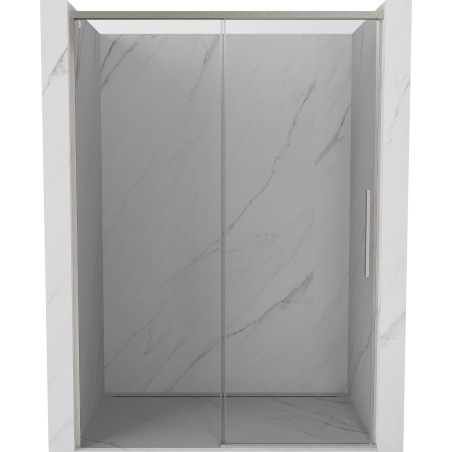 Mexen Rox sliding shower door 145 cm, transparent, brushed nickel - 8C2-145-000-97-00