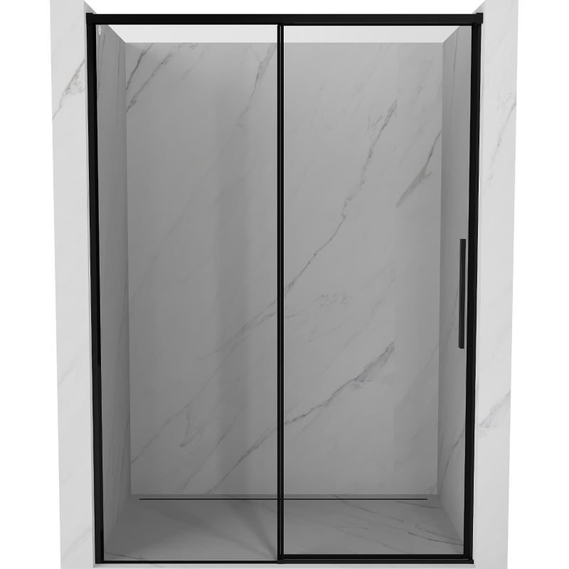 Mexen Rox Sliding Shower Door Left 140 cm, Black Frame, Black - 8C2-140-000-70-70-L
