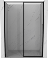 Mexen Rox left sliding shower door 140 cm, black frame, black - 8C2-140-000-70-70-L