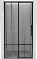 Mexen Rox sliding shower door left 130 cm, black grid, black - 8C2-130-000-70-77-L