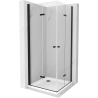 Mexen Lima Duo Foldable Shower Cabin 100 x 100 cm, Transparent, Black + Flat Shower Tray - 856-100-100-70-02-4010B