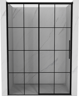 Mexen Rox sliding shower doors left 155 cm, black grid, black - 8C2-155-000-70-77-L