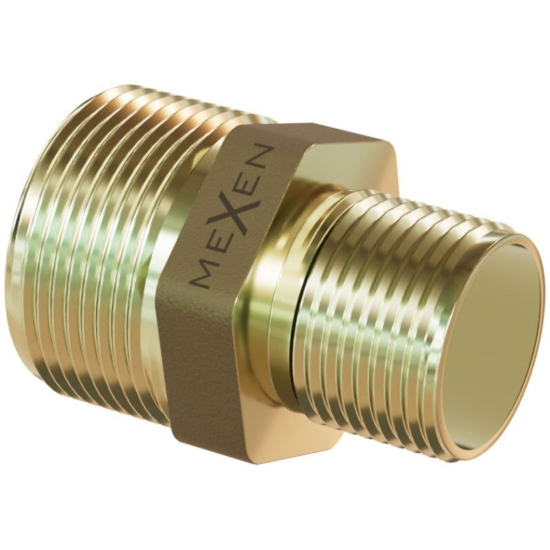 Mexen BRASS brass reducing nipple 1 inch male x 3/4 inch male - W97405-1034