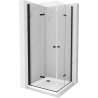 Mexen Lima Duo Folding Shower Cabin 80 x 80 cm, Transparent, Black + Flat Shower Tray - 856-080-080-70-02-4010B