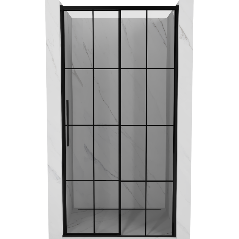 Mexen Rox sliding shower door right 125 cm, black grid, black - 8C2-125-000-70-77-P