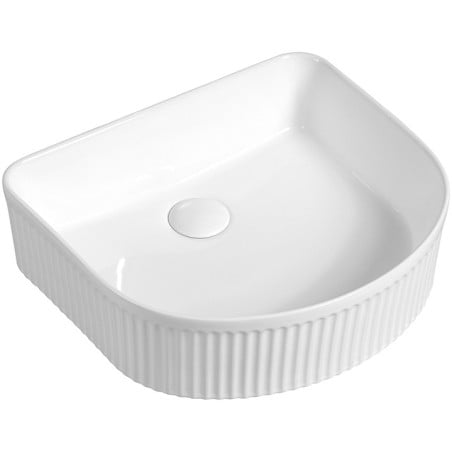 Mexen Grovo countertop ribbed washbasin 41 x 36 cm, white - 22304200