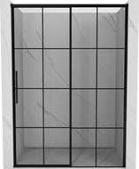 Mexen Rox sliding shower door right 160 cm, black grid, black - 8C2-160-000-70-77-P