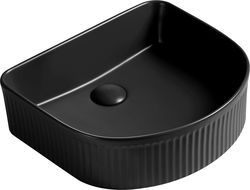 Mexen Grovo countertop ribbed washbasin 41 x 36 cm, black matte - 22304285