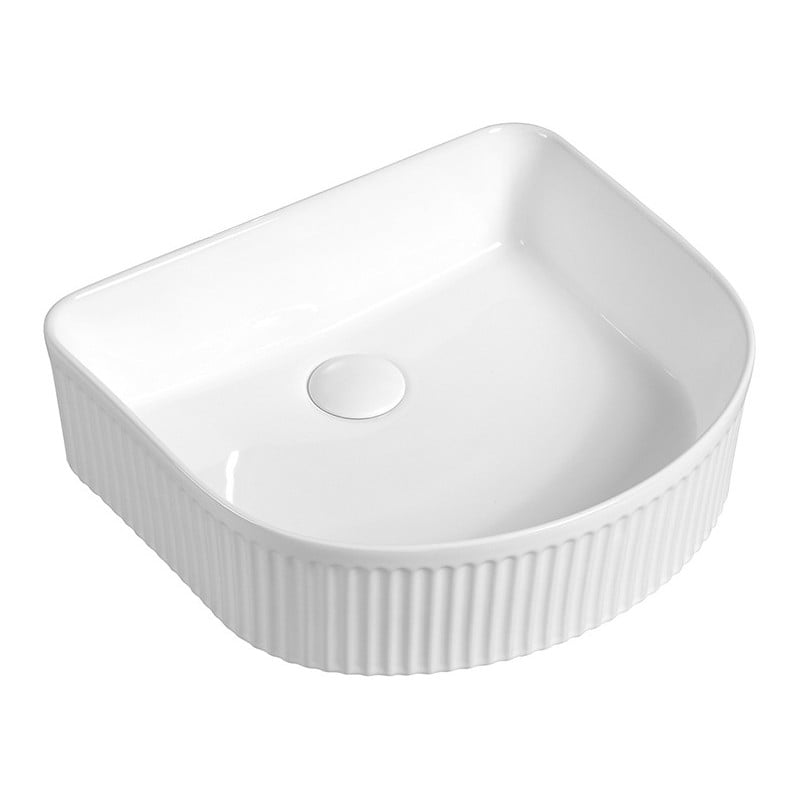 Mexen Grovo countertop fluted sink 40 x 35 cm, white - 22304000
