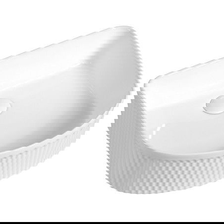 Mexen Grovo countertop fluted sink 40 x 35 cm, white - 22304000