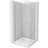 Mexen Lima Duo Folding Shower Cabin 70 x 70 cm, Transparent, Chrome + Flat Shower Tray - 856-070-070-01-02-4010