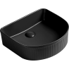 Mexen Grovo countertop washbasin ribbed 40 x 35 cm, black matte - 22304085