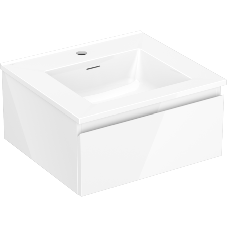 Mexen Orio bathroom cabinet 50 cm with sink Otis, 1 drawer, white gloss - 91A10-05023-1-BF00-W18M00