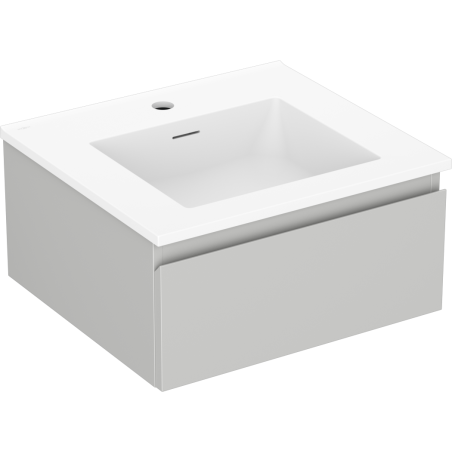 Mexen Orio 50 cm bathroom cabinet with Otis washbasin, 1 drawer, gray matte/white matte - 91A10-05023-1-BF62-W18M01