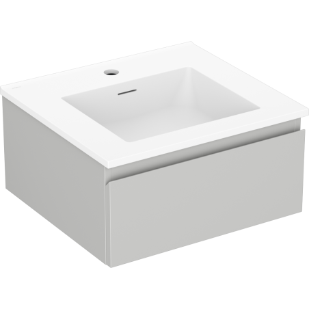 Mexen Orio bathroom cabinet 50 cm with Otis sink, 1 drawer, grey matt/white matt - 91A10-05023-1-BF62-W18M01